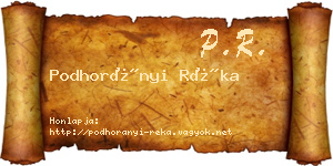 Podhorányi Réka névjegykártya